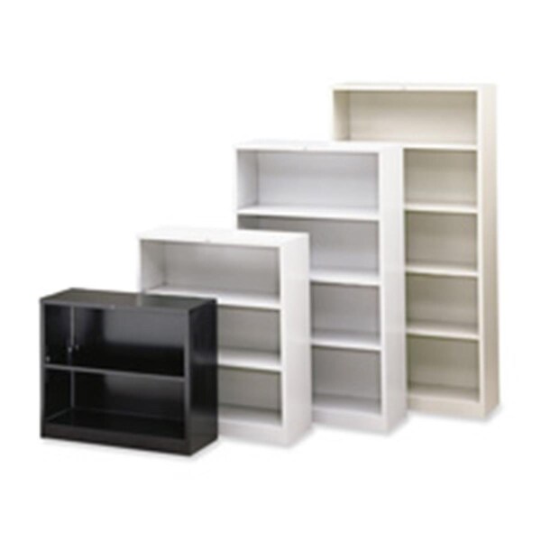 Convenience Concepts 2 Shelf Metal Bookcase- 34-.50 in Wx12-.63 in Dx29 in H- Light Gray HI2489922 - main